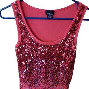 rue21 Pink Sequin Tank Top